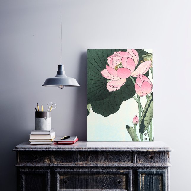 Vintage Japanese Fine Art Pink Lotus Flower Poster (Creator Uploaded)