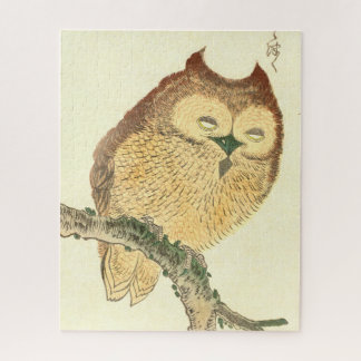 Vintage Japanese Fine Art Print | Owl on a Branch Jigsaw Puzzle