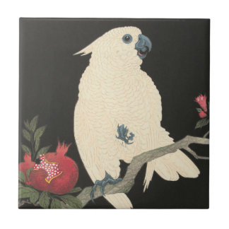 Vintage Japanese Fine Art | White Cockatoo Tile