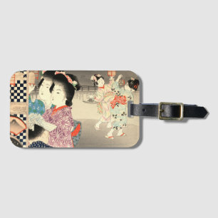 Vintage Japanese Firefly Cage - Ukiyo-e Luggage Tag