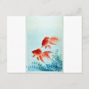 Vintage Japanese Fish Print Postcard