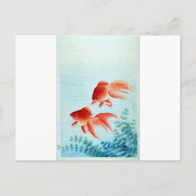 Vintage Japanese Fish Print Postcard (Front)