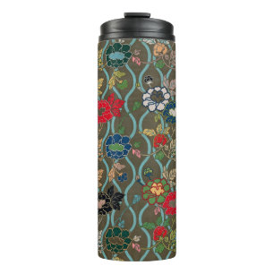 Vintage Japanese Floral Thermal Tumbler