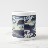 Vintage Japanese Flying Fish in Ocean, Japonism