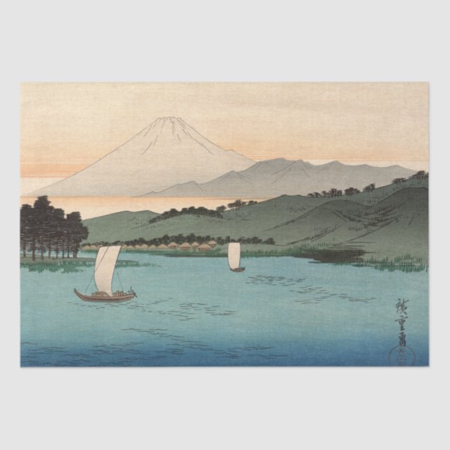 Vintage Japanese Fukeiga 4 - Ukiyo-e  Tissue Paper (Front)