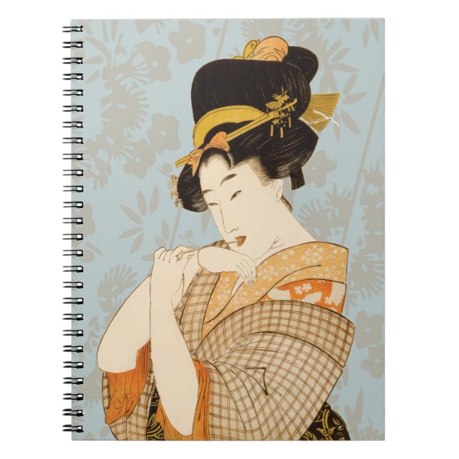 Vintage Japanese Geisha Girl Entertainer in Kimono Notebook (Front)