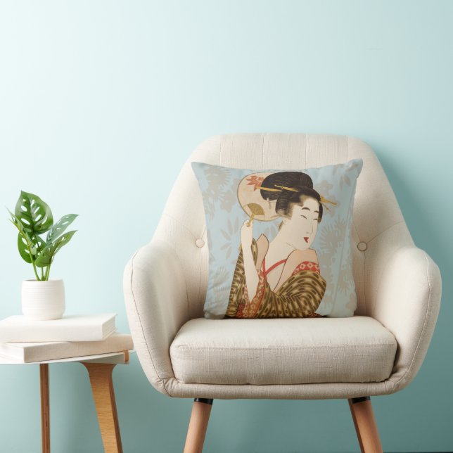 Vintage Japanese Geisha Girls in Kimonos Cushion (Chair)