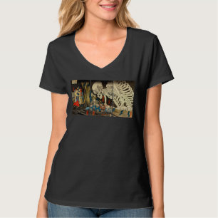 Vintage Japanese Giant Skeleton Horror Art T-Shirt