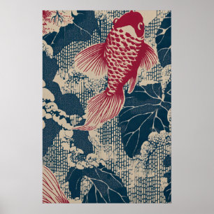 Vintage Japanese Goldfish Art Print – Inspired by