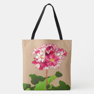 Vintage Japanese Hydrangea. Pink and Green Tote Bag