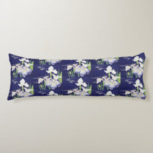 Vintage Japanese Iris Art Print Kogyo Tsukioka Body Cushion