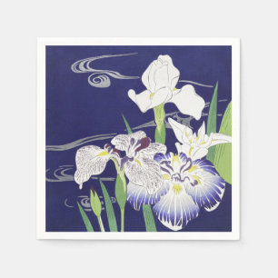 Vintage Japanese Iris Art Print Kogyo Tsukioka Napkin