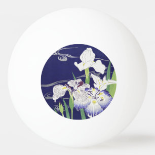 Vintage Japanese Iris Art Print Kogyo Tsukioka Ping Pong Ball