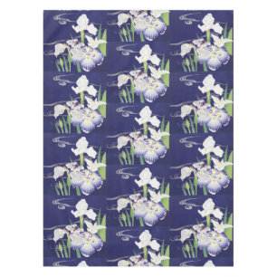 Vintage Japanese Iris Art Print Kogyo Tsukioka Tablecloth