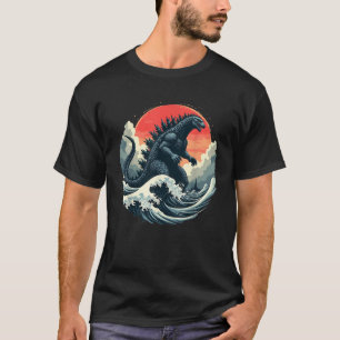 Vintage Japanese Kaiju Monster The Great Wave Off  T-Shirt