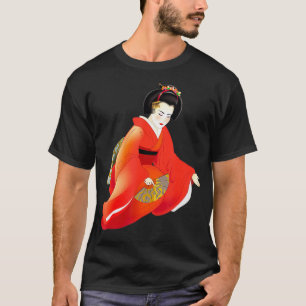 Vintage Japanese Kawaii Geisha  Girl in Kimono T  T-Shirt