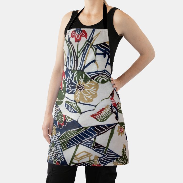 Vintage Japanese Kimono Textile (Bingata) Apron (Insitu)