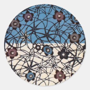 Vintage Japanese Kimono Textile (Bingata) Classic Round Sticker