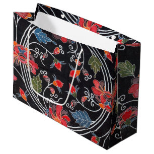Vintage Japanese Kimono Textile (Bingata) Large Gift Bag