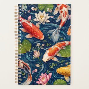 Vintage Japanese Koi Fish Pattern Painting Planner