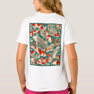 Vintage Japanese Koi Fish Pattern Painting T-Shirt