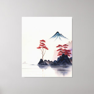 Vintage Japanese Landscape Art Canvas Print