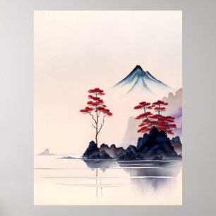 Vintage Japanese Landscape Art Poster