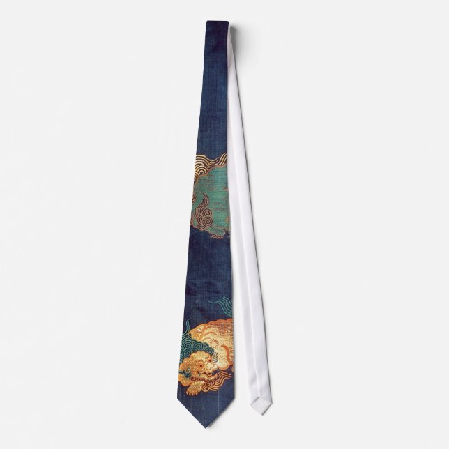 Vintage Japanese Lion Pattern Tie (Front)
