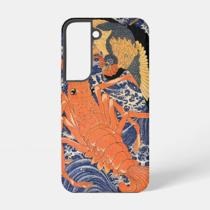 Vintage Japanese Lobster and Bird Ukiyo-e Samsung Galaxy Case