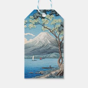 Vintage Japanese Mount Fuji and Lake Yamanaka Art Gift Tags