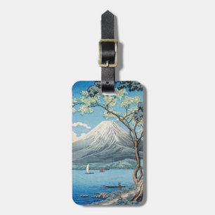 Vintage Japanese Mount Fuji and Lake Yamanaka Art Luggage Tag