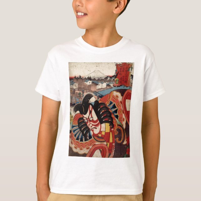 Vintage Japanese Painting - Kabuki Actor T-Shirt (Front)