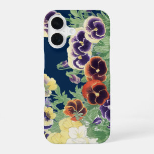 Vintage Japanese Pansy Flower Ukiyo-e Botanical iPhone 16 Case