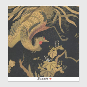 Vintage Japanese Phoenix Gold Black Bird
