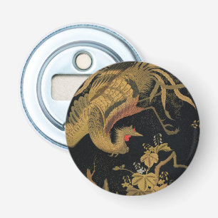 Vintage Japanese Phoenix Gold Black Bird Bottle Opener