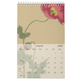 Vintage Japanese pictorial postcards 2026 Calendar