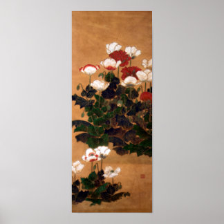Vintage Japanese Poppies Poster