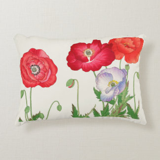 Vintage Japanese Poppy Botanical Art 1917 Decorative Cushion