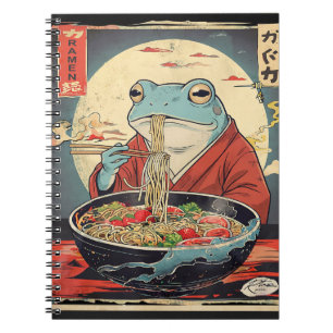 Vintage Japanese Ramen Frog  Noodle for  anime fan Notebook