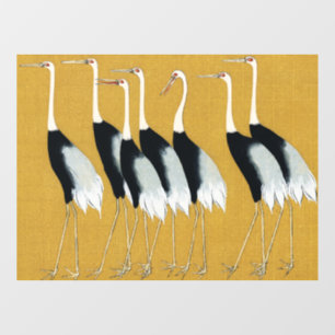 Vintage Japanese Red Crowned Crane Gold Art