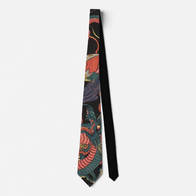 Vintage Japanese Red Dragon Tie (Front)