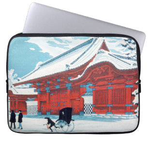 Vintage Japanese Red Gate in Winter Snow Art Laptop Sleeve