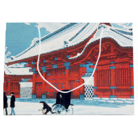 Vintage Japanese Red Gate in Winter Snow Art