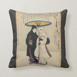 Vintage Japanese, romantic poetic Japan Print Cushion