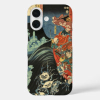 Vintage Japanese Samurai vs. Ghost Crabs Fine Art