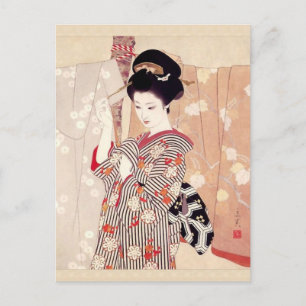 Vintage Japanese Shimura Tatsumi Greeting Card