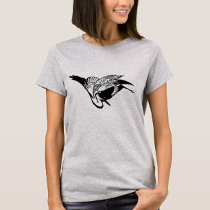 Vintage Japanese Sketch of a Crane T-Shirt