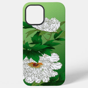 Vintage Japanese Sketch of Large White Peony iPhone 12 Pro Max Case