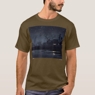 Vintage Japanese Starry Night Aesthetic Art T-Shirt