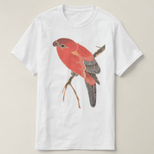 Vintage Japanese Style Red Bird Design Graphic T-Shirt